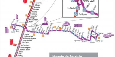 Bản đồ của khi ñi xe bus thành Phố Mexico