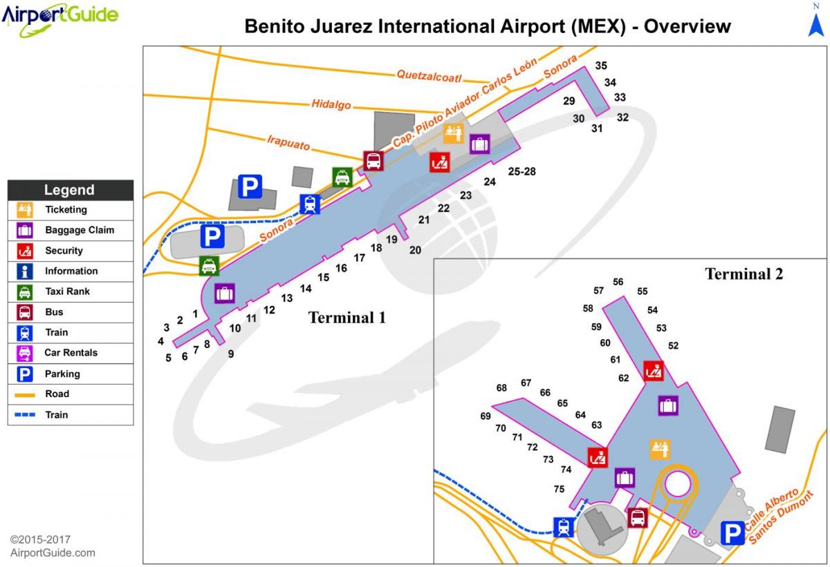 benito juarez sân bay quốc tế bản đồ