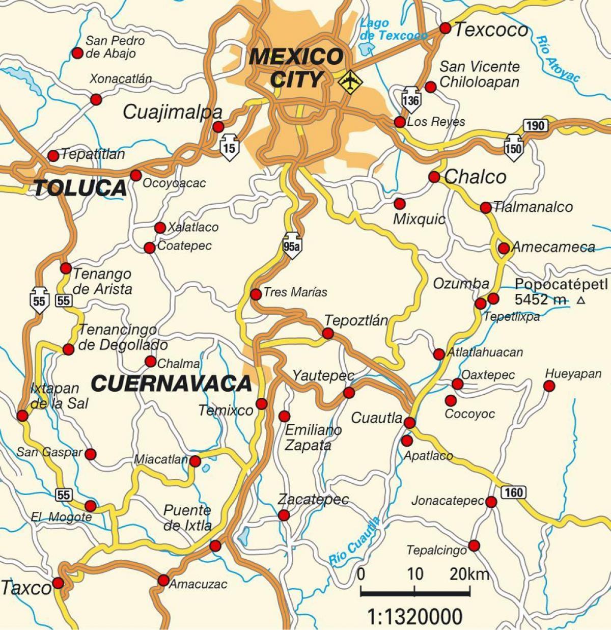 thành phố Mexico bản đồ