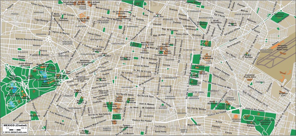 Thành Phố Mexico bản đồ đường phố