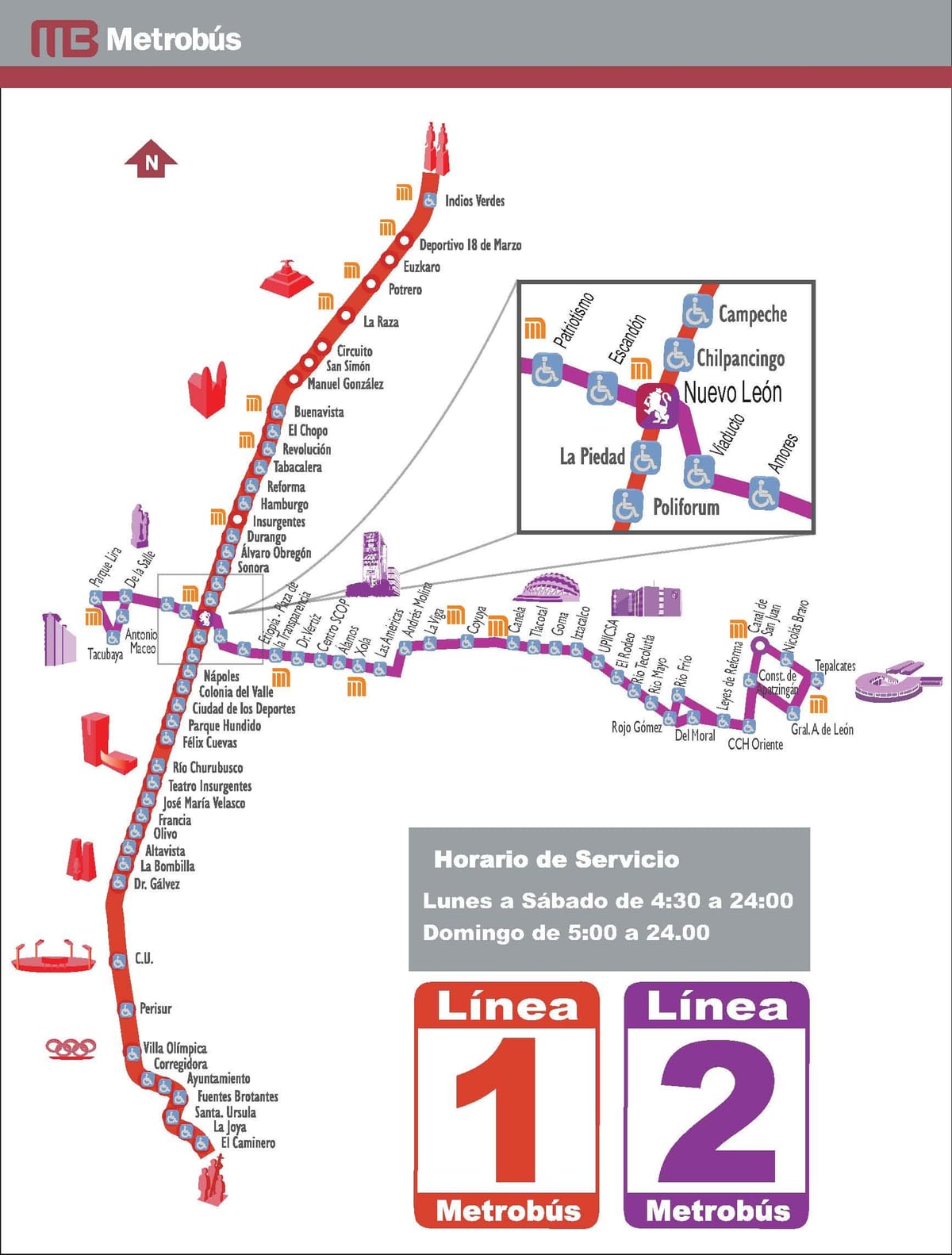 bản đồ của khi ñi xe bus thành Phố Mexico