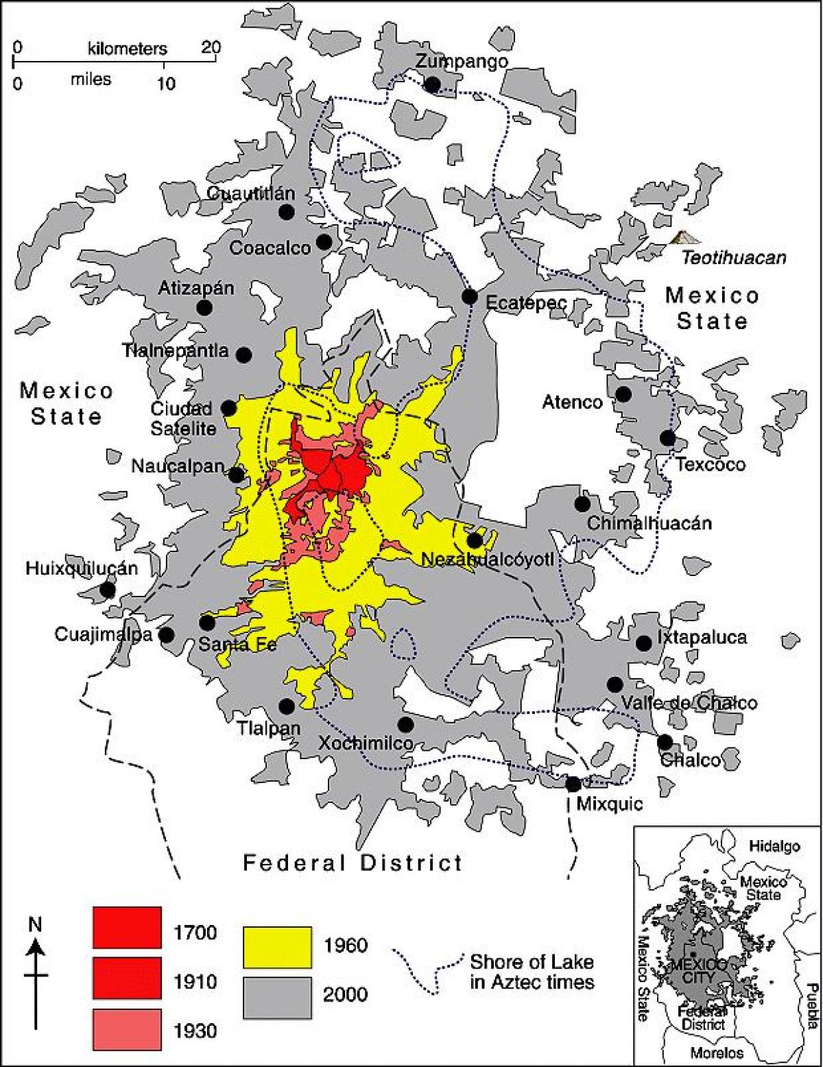bản đồ của thành Phố Mexico quận