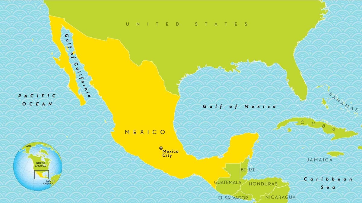 một bản đồ của thành Phố Mexico