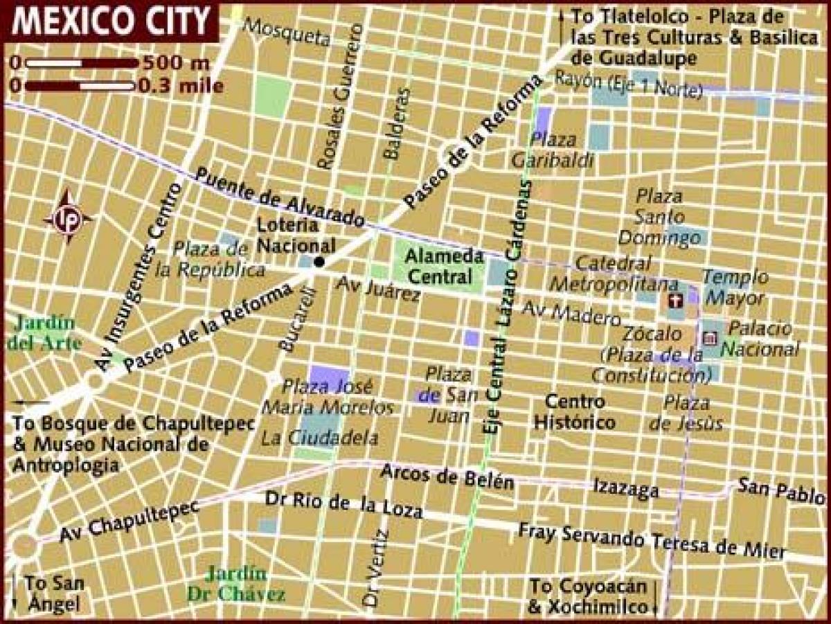 khách sạn bản đồ thành Phố Mexico