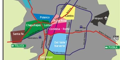 Khu phố bản đồ của thành Phố Mexico